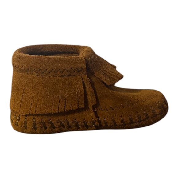 Minne Tonka - Moccasin Riley Booties for Babies - Brown - Size 2 Infant - Picture 6 of 8